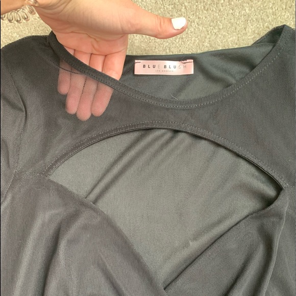 Mesh to the Beat Black Bodycon Dress - Picture 3 of 4